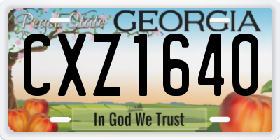 GA license plate CXZ1640