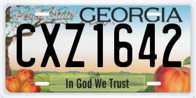 GA license plate CXZ1642