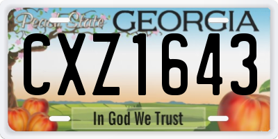GA license plate CXZ1643