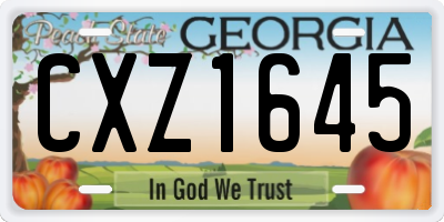 GA license plate CXZ1645