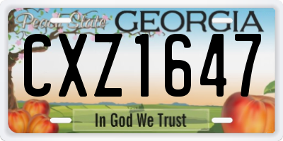 GA license plate CXZ1647
