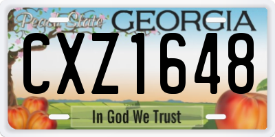 GA license plate CXZ1648
