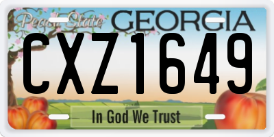 GA license plate CXZ1649
