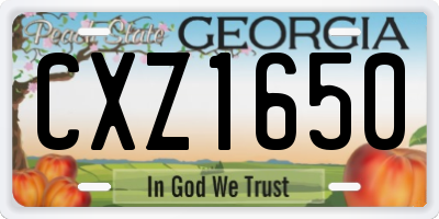 GA license plate CXZ1650