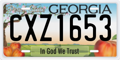 GA license plate CXZ1653