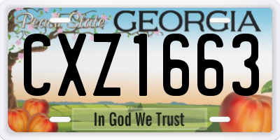 GA license plate CXZ1663