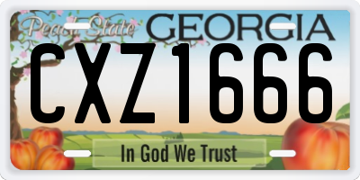 GA license plate CXZ1666
