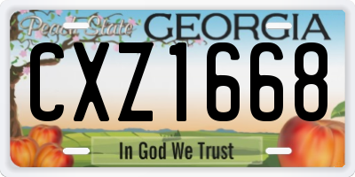 GA license plate CXZ1668