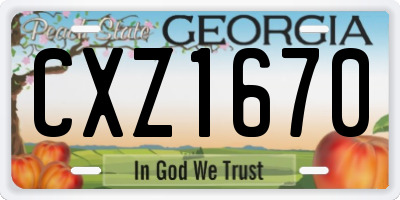 GA license plate CXZ1670