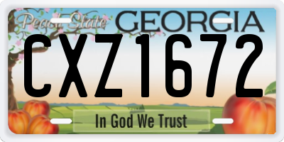 GA license plate CXZ1672