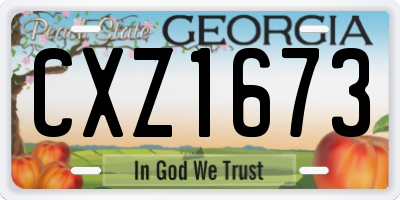 GA license plate CXZ1673