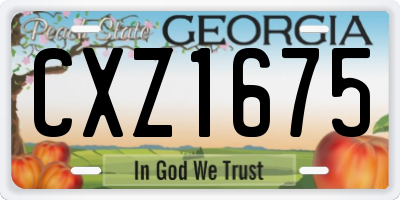 GA license plate CXZ1675