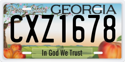 GA license plate CXZ1678