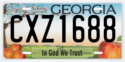 GA license plate CXZ1688