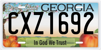 GA license plate CXZ1692