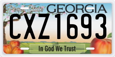 GA license plate CXZ1693