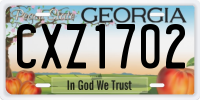 GA license plate CXZ1702