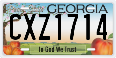 GA license plate CXZ1714