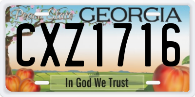 GA license plate CXZ1716