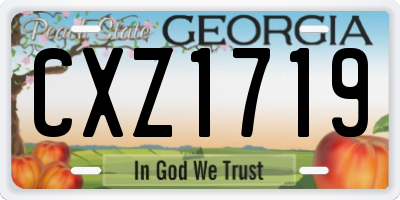 GA license plate CXZ1719