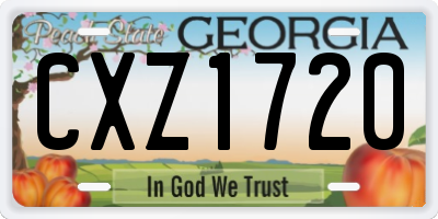 GA license plate CXZ1720
