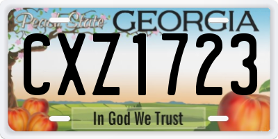 GA license plate CXZ1723