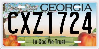 GA license plate CXZ1724