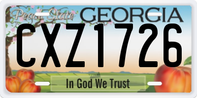 GA license plate CXZ1726