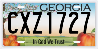 GA license plate CXZ1727