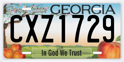 GA license plate CXZ1729