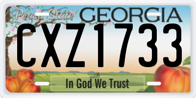 GA license plate CXZ1733