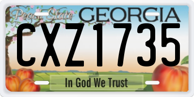 GA license plate CXZ1735