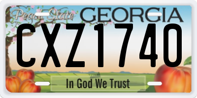 GA license plate CXZ1740