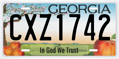GA license plate CXZ1742