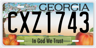 GA license plate CXZ1743