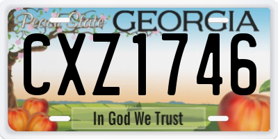 GA license plate CXZ1746
