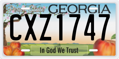 GA license plate CXZ1747
