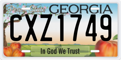 GA license plate CXZ1749