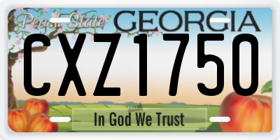 GA license plate CXZ1750