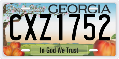 GA license plate CXZ1752