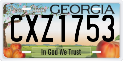 GA license plate CXZ1753