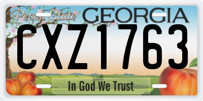 GA license plate CXZ1763