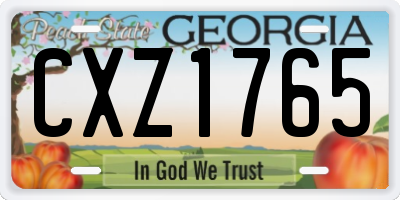 GA license plate CXZ1765