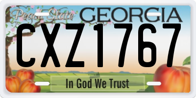 GA license plate CXZ1767