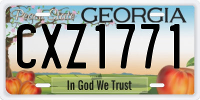 GA license plate CXZ1771