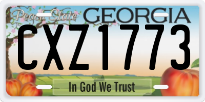 GA license plate CXZ1773