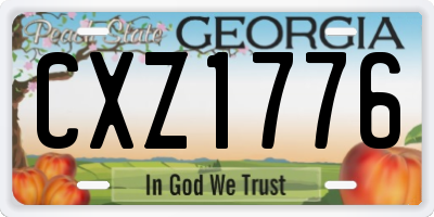 GA license plate CXZ1776