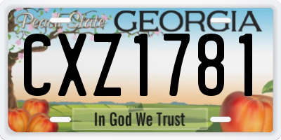 GA license plate CXZ1781