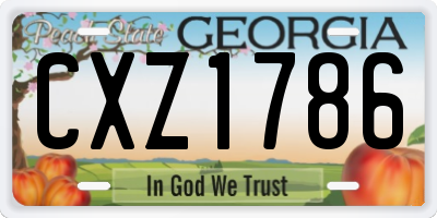 GA license plate CXZ1786