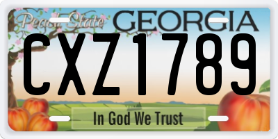 GA license plate CXZ1789